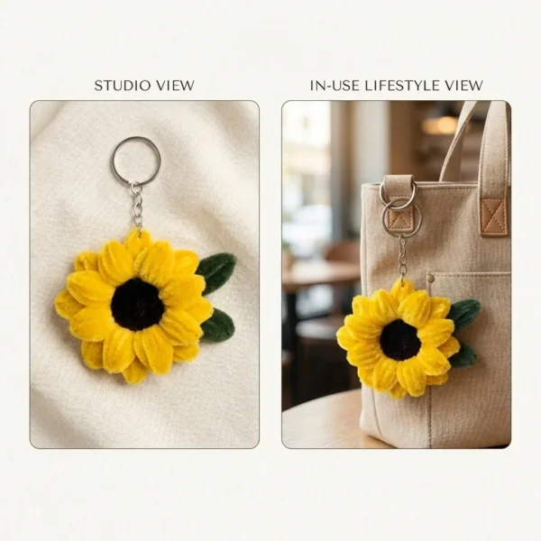 Oversized Sunflower Keychain