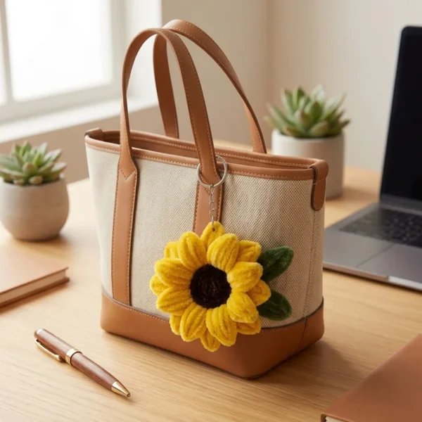 Oversized Sunflower Keychain