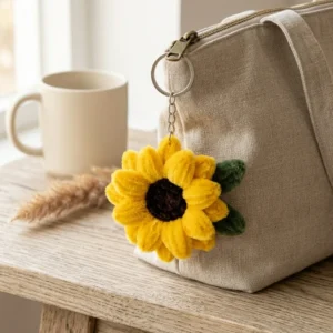 Oversized Sunflower Keychain