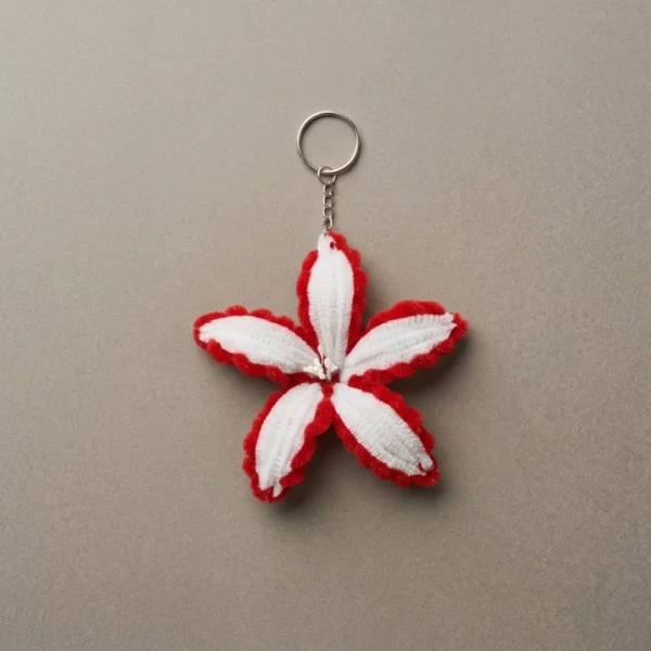 Crimson Edge Lily Keychain