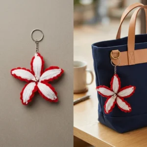 Crimson Edge Lily Keychain