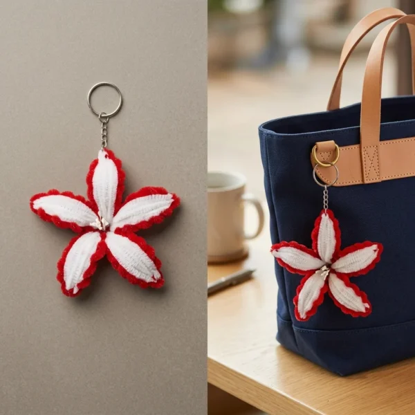Crimson Edge Lily Keychain