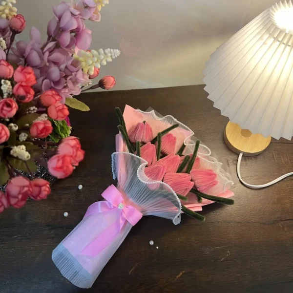 Rose-Pink Tulips Bouquet
