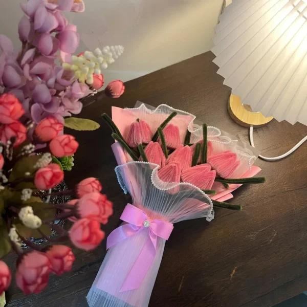 Rose-Pink Tulips Bouquet