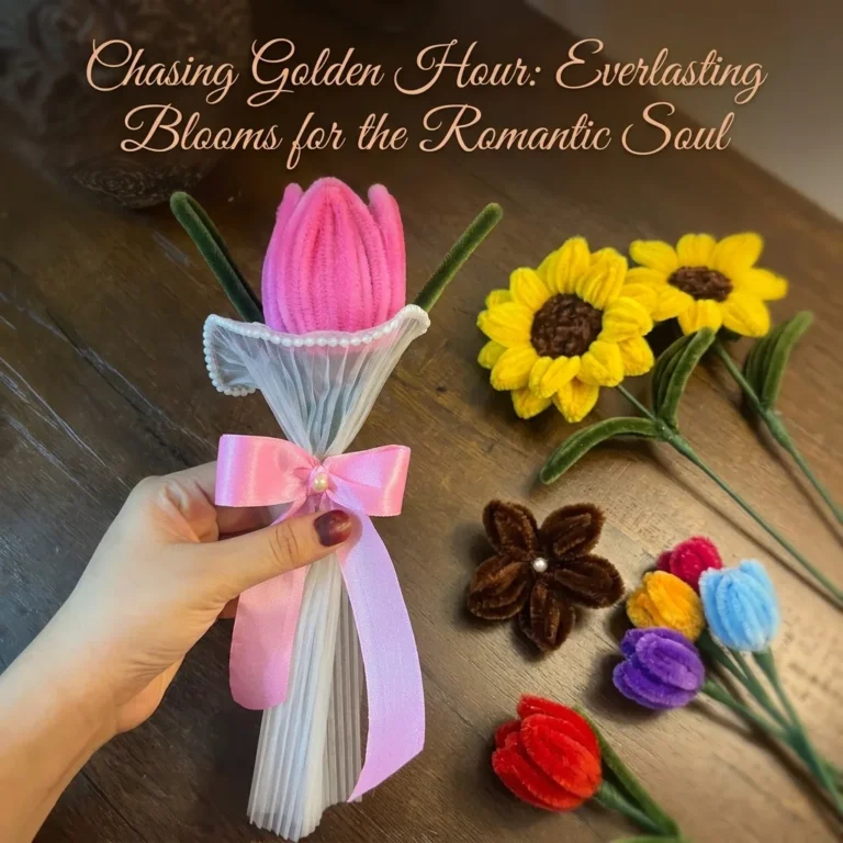 Handmade sunflower flower crafted with pipe cleaners