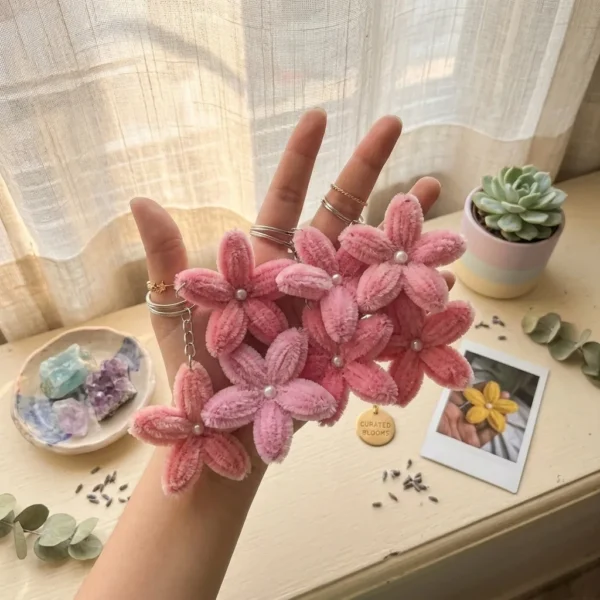 pomelli_photoshoot_image_1_1_0701 (12) Blushing Pearl Blossom Keychain
