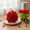 Handmade Crimson Tulip Garden flower arrangement