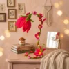 Elegant pink tulip table lamp with handcrafted floral design