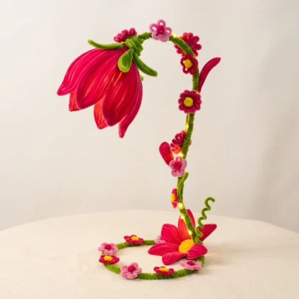Enchanted Garden handmade pink tulip table lamp