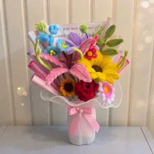 The Forever Yours Bouquet Handmade artificial flower bouquet with colorful pipe cleaner flowers