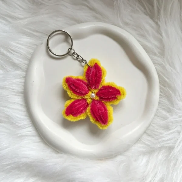 Sunset Sunburst Floral Keychain Sunset Sunburst Floral Keychain