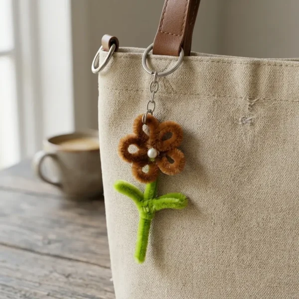 Hazelnut Pearl Bloom Keychain