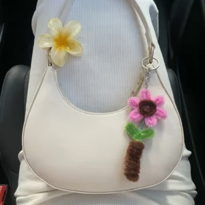 Bloom Sprout Pink Daisy Keychain