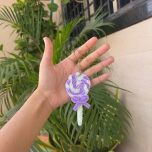 Plush Purple Candy Keychain