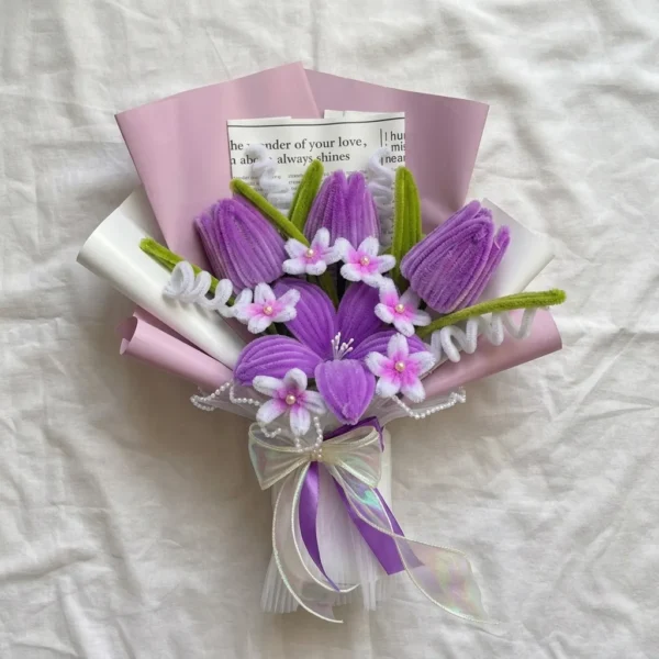 Purple Themed Tulips and Lilies