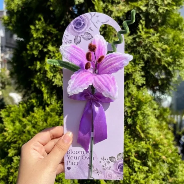 Lavender Chenille Lily Card