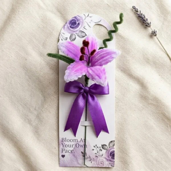 Lavender Chenille Lily Card
